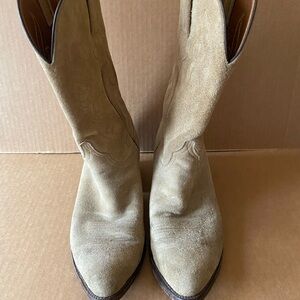 Lucchese Tan Suede Western Boots